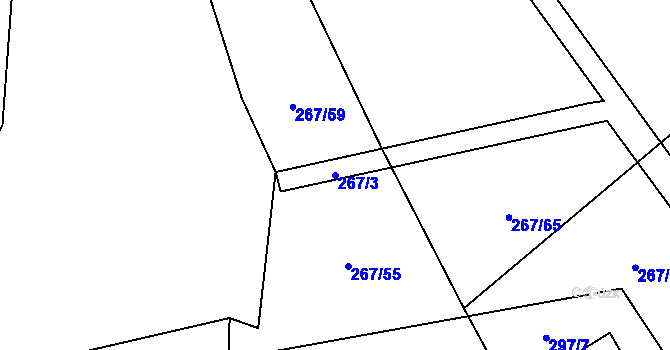 Parcela st. 267/3 v KÚ Tuchotice, Katastrální mapa