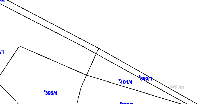 Parcela st. 393 v KÚ Tuchotice, Katastrální mapa