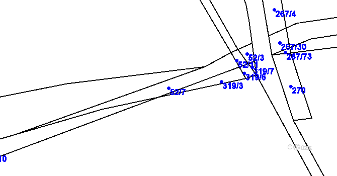 Parcela st. 52/7 v KÚ Tuchotice, Katastrální mapa