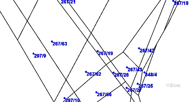 Parcela st. 267/19 v KÚ Tuchotice, Katastrální mapa
