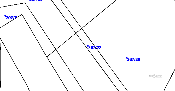 Parcela st. 267/22 v KÚ Tuchotice, Katastrální mapa