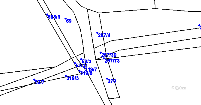 Parcela st. 267/30 v KÚ Tuchotice, Katastrální mapa