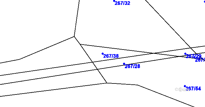 Parcela st. 267/38 v KÚ Tuchotice, Katastrální mapa