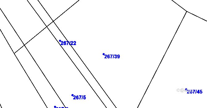 Parcela st. 267/39 v KÚ Tuchotice, Katastrální mapa