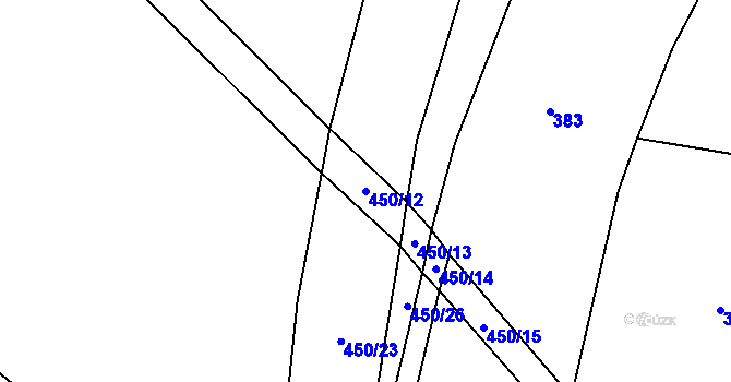 Parcela st. 450/12 v KÚ Tuchotice, Katastrální mapa