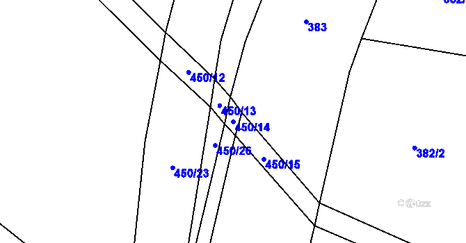 Parcela st. 450/14 v KÚ Tuchotice, Katastrální mapa