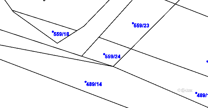 Parcela st. 559/24 v KÚ Tuchotice, Katastrální mapa