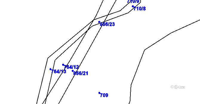 Parcela st. 710/3 v KÚ Libosváry, Katastrální mapa
