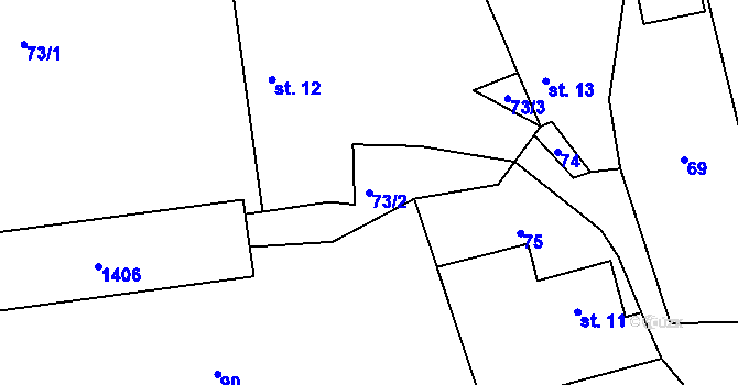 Parcela st. 73/2 v KÚ Oplotec, Katastrální mapa