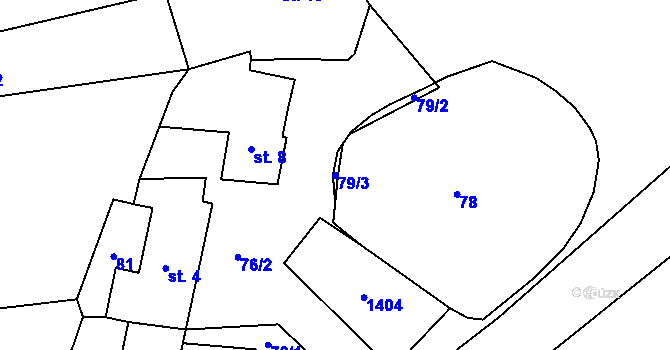 Parcela st. 79/3 v KÚ Oplotec, Katastrální mapa