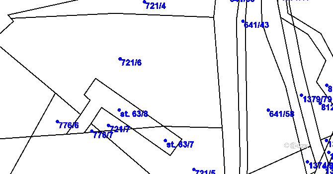 Parcela st. 721 v KÚ Oplotec, Katastrální mapa