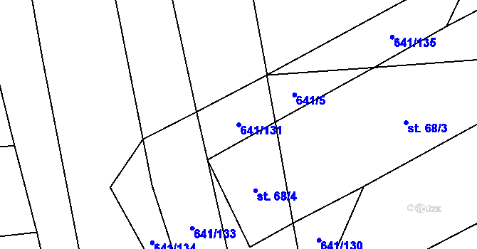 Parcela st. 641/131 v KÚ Oplotec, Katastrální mapa