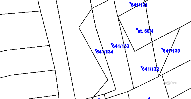 Parcela st. 641/134 v KÚ Oplotec, Katastrální mapa