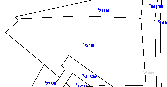Parcela st. 721/6 v KÚ Oplotec, Katastrální mapa