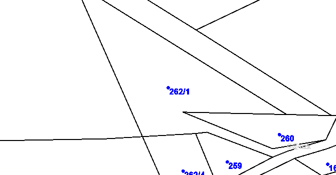 Parcela st. 262/1 v KÚ Vidlatá Seč, Katastrální mapa