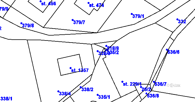 Parcela st. 338/3 v KÚ Vidnava, Katastrální mapa
