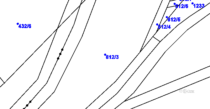 Parcela st. 812/3 v KÚ Vidnava, Katastrální mapa