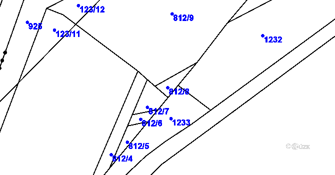 Parcela st. 812/8 v KÚ Vidnava, Katastrální mapa