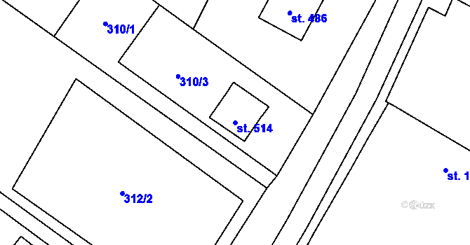 Parcela st. 514 v KÚ Vidnava, Katastrální mapa
