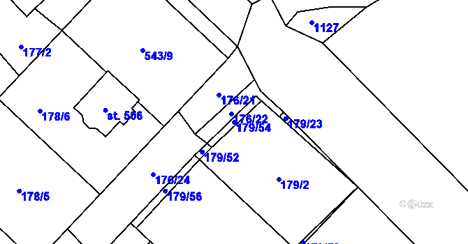 Parcela st. 179/54 v KÚ Vidnava, Katastrální mapa
