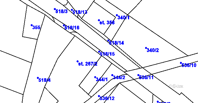 Parcela st. 518/15 v KÚ Vidnava, Katastrální mapa