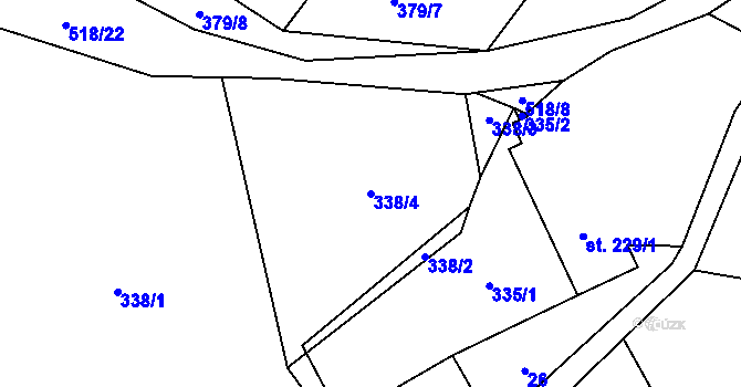 Parcela st. 338/4 v KÚ Vidnava, Katastrální mapa