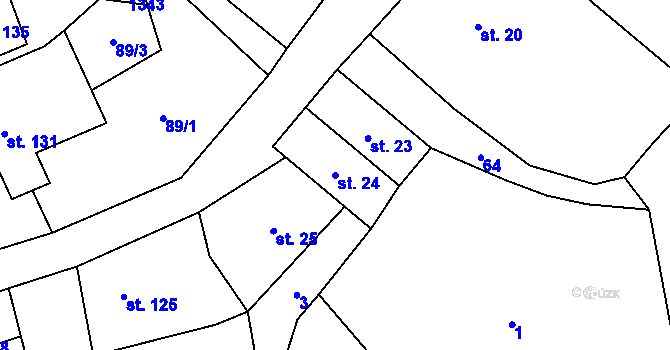 Parcela st. 24 v KÚ Vidnava, Katastrální mapa