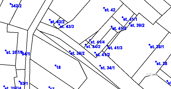 Parcela st. 34/2 v KÚ Vidnava, Katastrální mapa