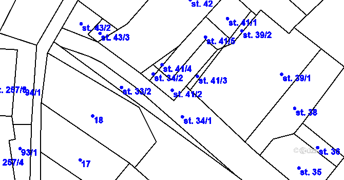 Parcela st. 41/2 v KÚ Vidnava, Katastrální mapa