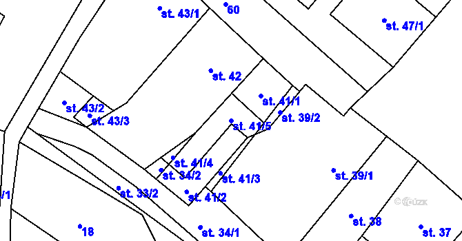Parcela st. 41/5 v KÚ Vidnava, Katastrální mapa