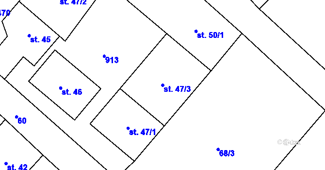 Parcela st. 47/3 v KÚ Vidnava, Katastrální mapa
