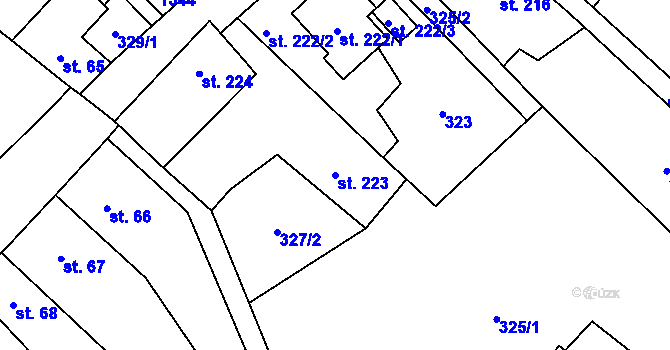 Parcela st. 223 v KÚ Vidnava, Katastrální mapa