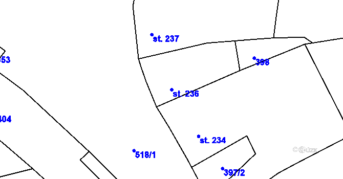 Parcela st. 236 v KÚ Vidnava, Katastrální mapa