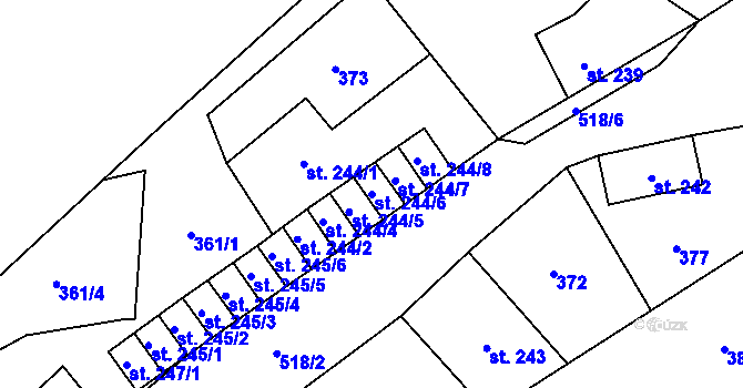 Parcela st. 244/6 v KÚ Vidnava, Katastrální mapa