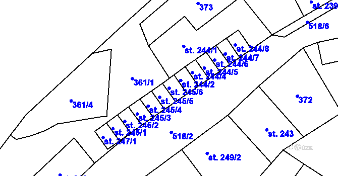 Parcela st. 245/6 v KÚ Vidnava, Katastrální mapa