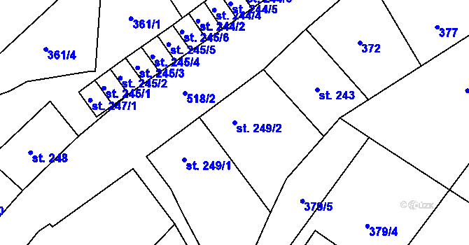 Parcela st. 249/2 v KÚ Vidnava, Katastrální mapa