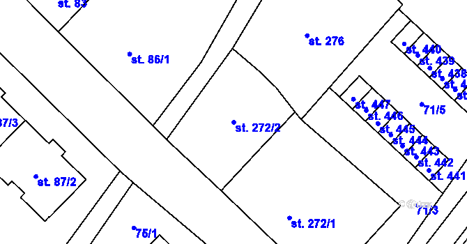 Parcela st. 272/2 v KÚ Vidnava, Katastrální mapa