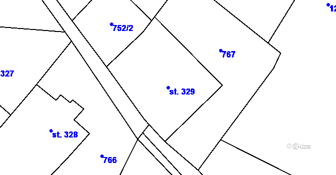 Parcela st. 329 v KÚ Vidnava, Katastrální mapa