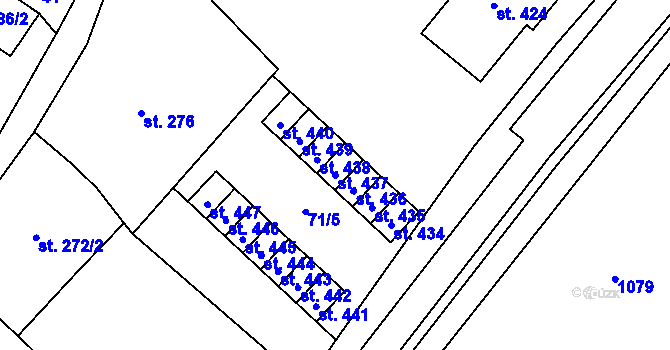 Parcela st. 437 v KÚ Vidnava, Katastrální mapa