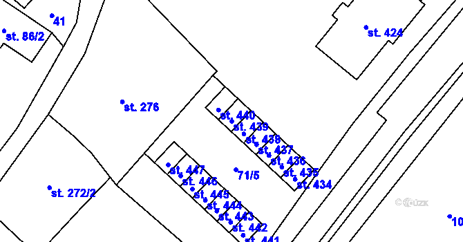Parcela st. 439 v KÚ Vidnava, Katastrální mapa