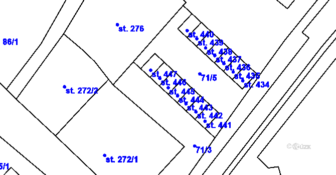 Parcela st. 445 v KÚ Vidnava, Katastrální mapa