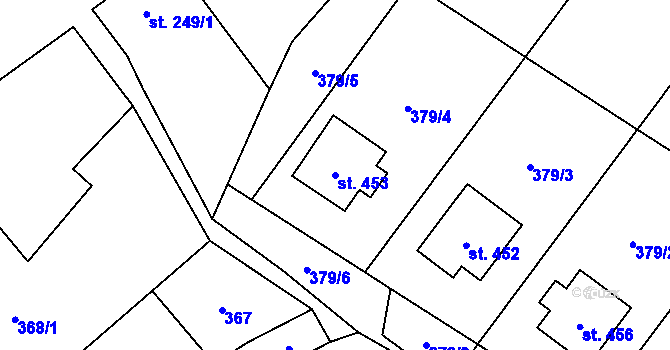 Parcela st. 453 v KÚ Vidnava, Katastrální mapa