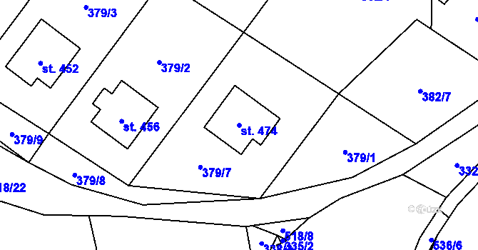 Parcela st. 474 v KÚ Vidnava, Katastrální mapa