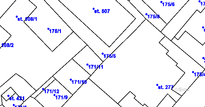 Parcela st. 175/5 v KÚ Vidnava, Katastrální mapa
