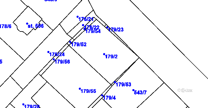 Parcela st. 179/2 v KÚ Vidnava, Katastrální mapa