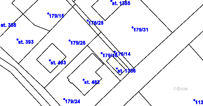 Parcela st. 179/16 v KÚ Vidnava, Katastrální mapa