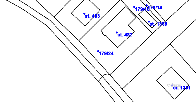 Parcela st. 179/24 v KÚ Vidnava, Katastrální mapa