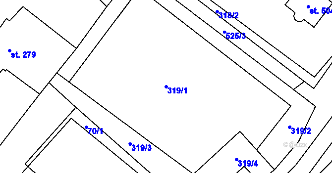 Parcela st. 319/1 v KÚ Vidnava, Katastrální mapa