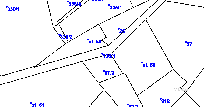 Parcela st. 536/1 v KÚ Vidnava, Katastrální mapa