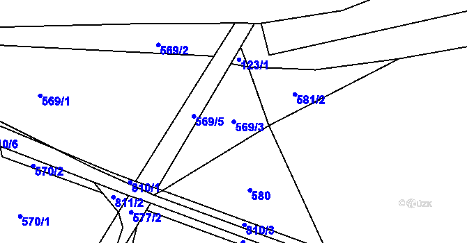 Parcela st. 569/3 v KÚ Vidnava, Katastrální mapa